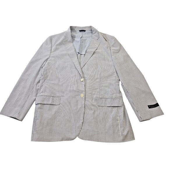 BROOKS BROTHERS Men's 48 Regular Madison Fit Stripe Seersucker Suit Coat Blazer - Picture 1 of 12